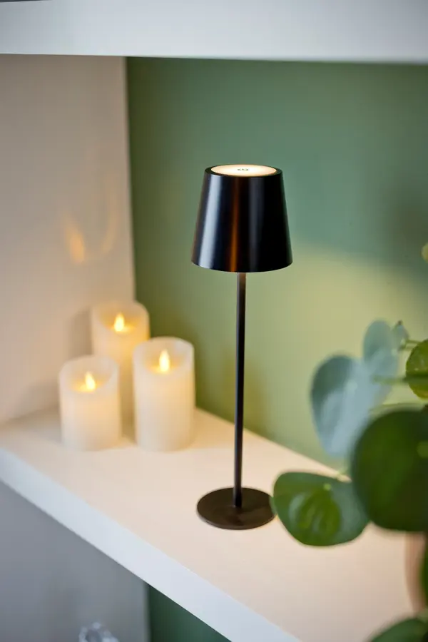 Touch-tafellamp, zwart en wit